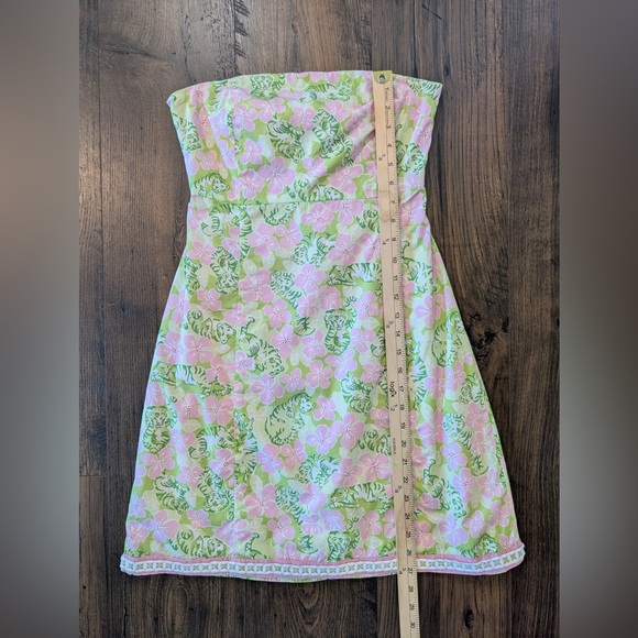 Vintage Lilly Pultizer Sabrina Tiger Floral Strapless Dress Size 4 - Picture 5 of 7